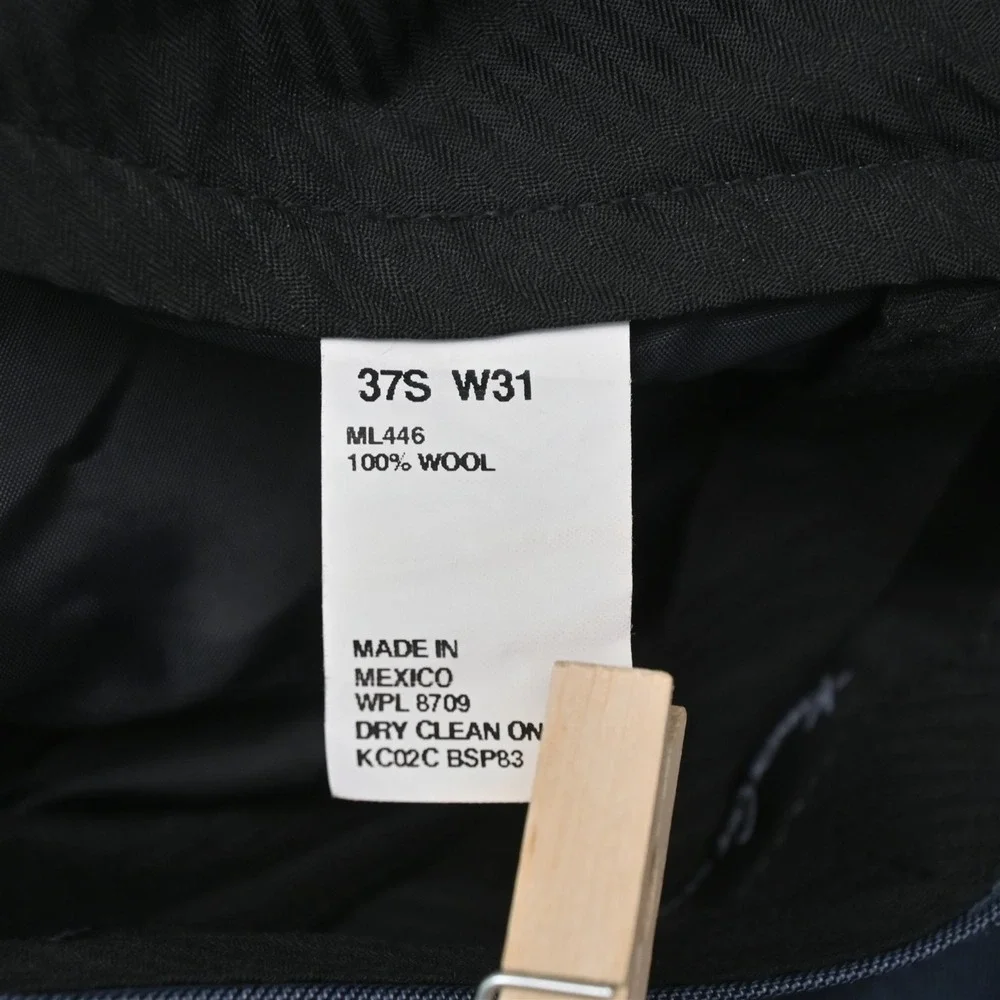 Kenneth Cole 37S 31x30 Blue 100% Wool Mens Jacket Pants Suit‎